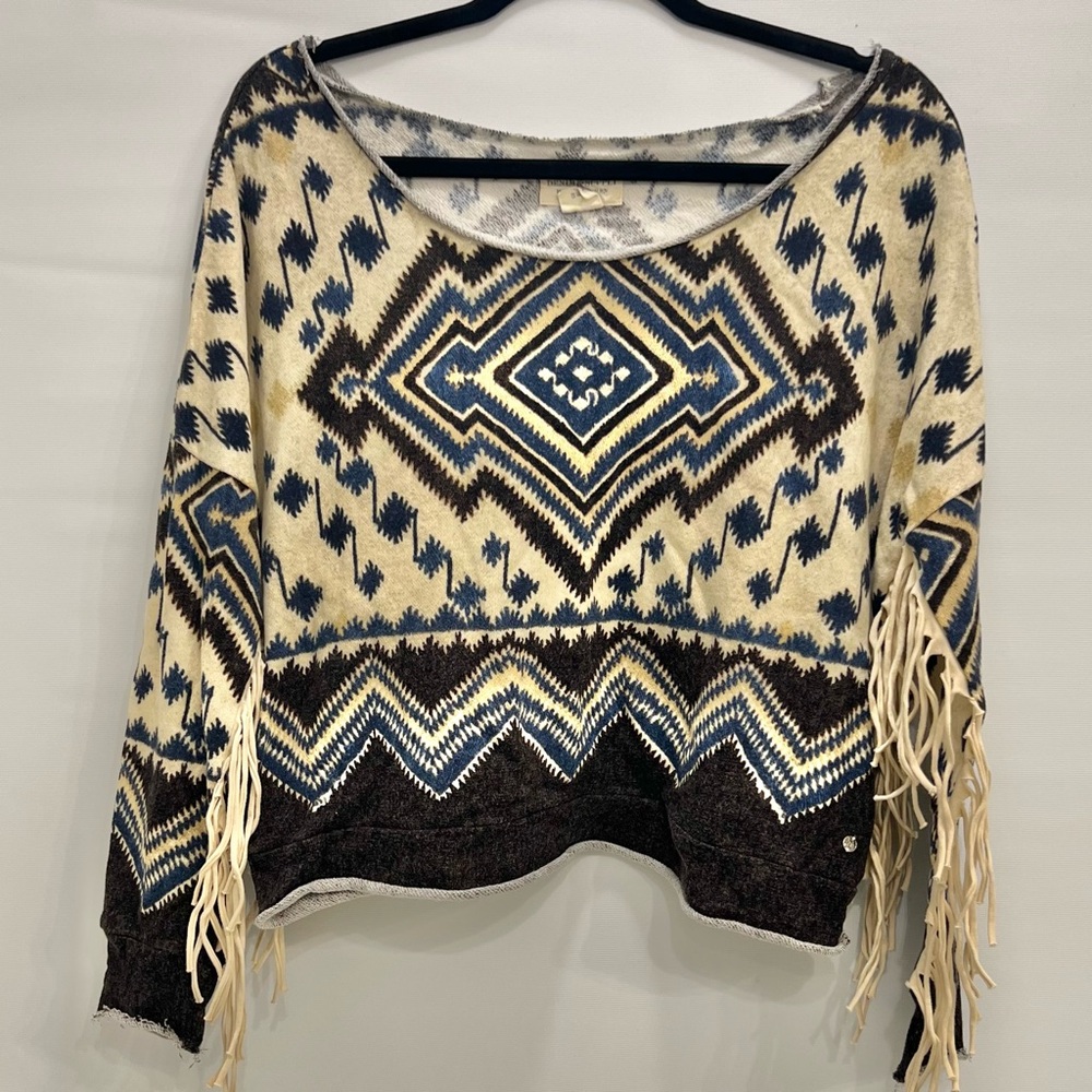 Denim & Supply Ralph Lauren Aztec Southwestern Fringe Native Pattern Soft Small